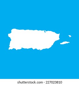 An Illustration on an Blue background of Puerto Rico