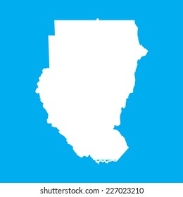 An Illustration on an Blue background of Sudan