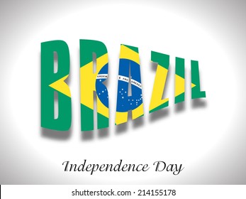 Illustration on Brazil flag in text