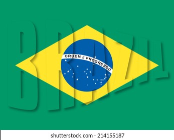 Illustration on Brazil flag with text