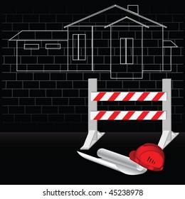 Illustration on the construction theme against the black background