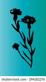 Illustration on a cornflower blue background