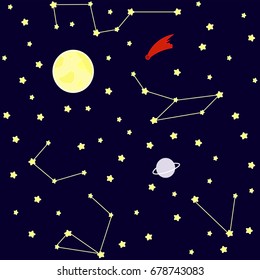 Illustration on a dark blue space background