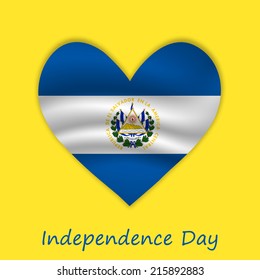 Illustration on El Salvador Flag In Heart shape
