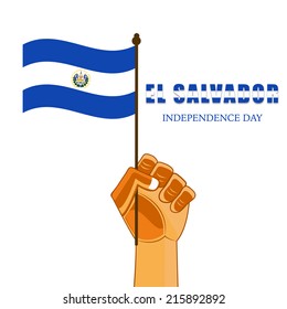 Illustration on El Salvador Flag In hand