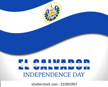 Illustration on El Salvador Flag For Independence day