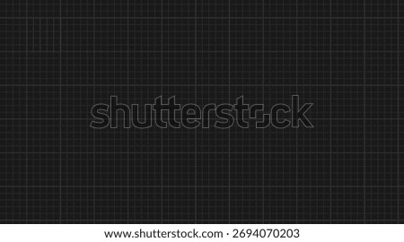 Illustration on graph paper. 5 x 5 geometric square grid. Black background with dot markers leaving white space. Vector template for educational, architectural, and mathematical drawings