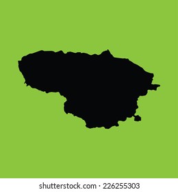 An Illustration on an Green background of Lithuania