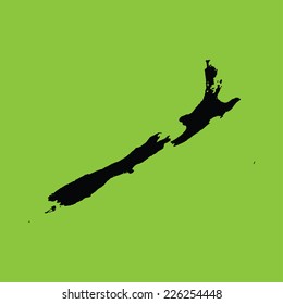 An Illustration on an Green background of New Zealand