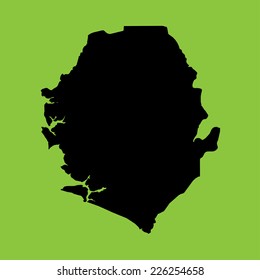 An Illustration on an Green background of Sierra Leone
