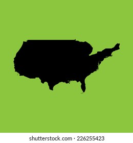 An Illustration on an Green background of United States of America