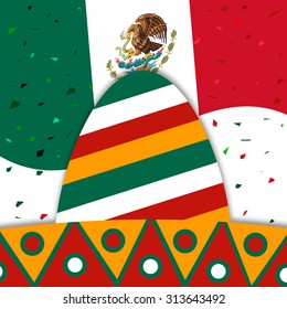 Illustration on mexico independence day and cinco de mayo festival celebration.