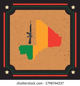 Illustration On The Military Coup In Mali, In Vector