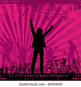 Illustration on a musical theme with boy