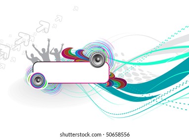 illustration on a musical theme with space of your text banner.
