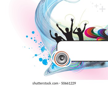 illustration on a musical theme with space of your text banner. vector