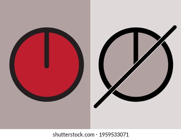 Illustration of on and off button. Video symbol. Button. Object vector