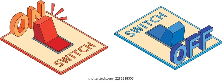 Illustration of an on and off switch