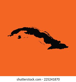 An Illustration on an Orange background of Cuba