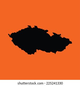 An Illustration on an Orange background of Czech Republic