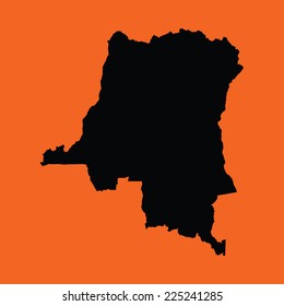 An Illustration on an Orange background of Democratic Republic Congo