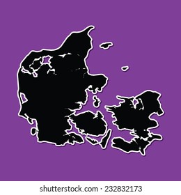 An Illustration on an Orange background of Denmark