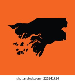 An Illustration on an Orange background of Guinea Bissau