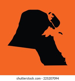 An Illustration on an Orange background of Kuwait