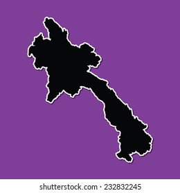 An Illustration on an Orange background of Laos
