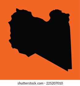 An Illustration on an Orange background of Libya