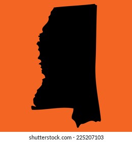 An Illustration on an Orange background of Mississippi