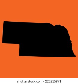 An Illustration on an Orange background of Nebraska