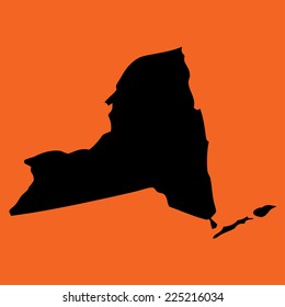 An Illustration on an Orange background of New York