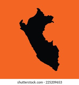 An Illustration on an Orange background of Peru