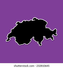 An Illustration on an Orange background of Switzerland