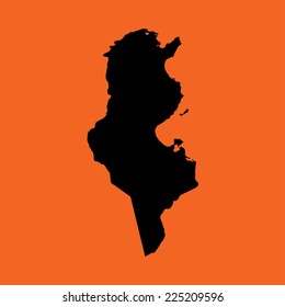 An Illustration on an Orange background of Tunisia
