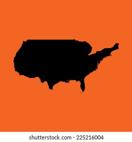 An Illustration on an Orange background of United States of America