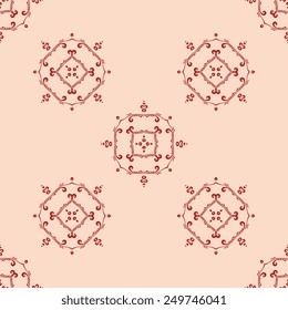 The illustration on the ornamental background. Vector illustration