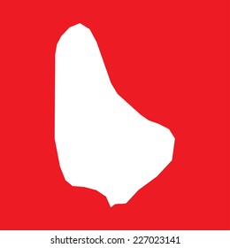 An Illustration on an Red background of Barbados
