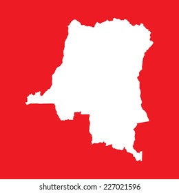 An Illustration on an Red background of Democratic Republic of Congo