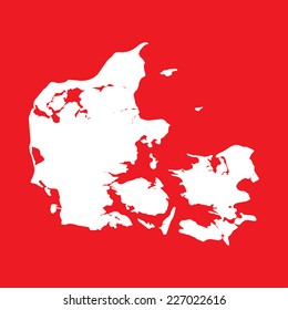 An Illustration on an Red background of Denmark