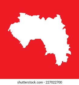 An Illustration on an Red background of Guinea