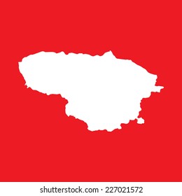 An Illustration on an Red background of Lithuania