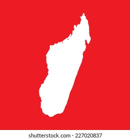 An Illustration on an Red background of Madagascar