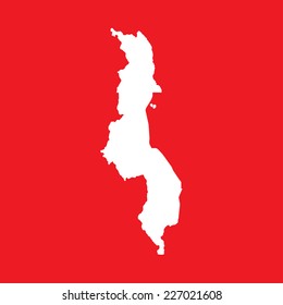 An Illustration on an Red background of Malawi