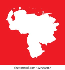 An Illustration on an Red background of Venezuela