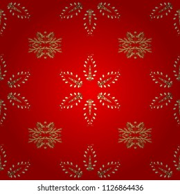 Illustration on red, white and neutral colors. Seamless pattern with fantasy flowers, natural wallpaper, floral decoration curl illustration. Paisley print hand drawn elements. Vector. Home decor.