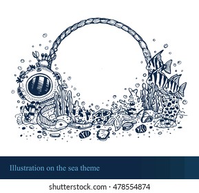 Illustration on the sea theme