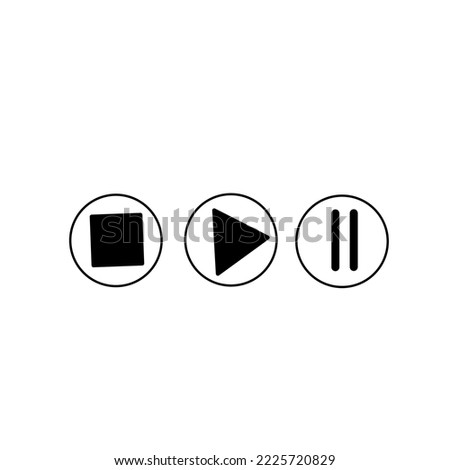 Illustration on simbol button play, stop, and pause