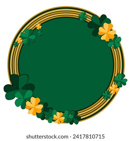Illustration on theme beautiful shape banner in style paper cut for celebrate holiday patricks day, decorative paper cut consisting of many design elements patricks day, patricks day from paper cut